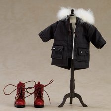 Nendoroid Doll Warm Clothing Set: Boots & Mod Coat (Khaki Green/Black)