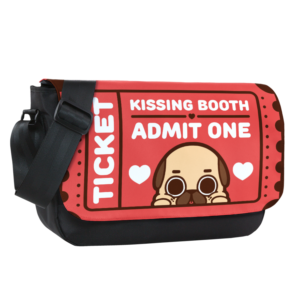 Puglie Kissing Booth Sublimated Messenger Flap