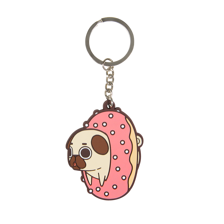 Puglie Pug Donut Keychain