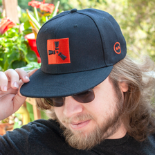 Rust Embroidered Logo Snapback Hat