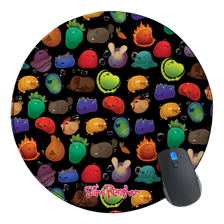 Happy Slimes Group Round Mousepad
